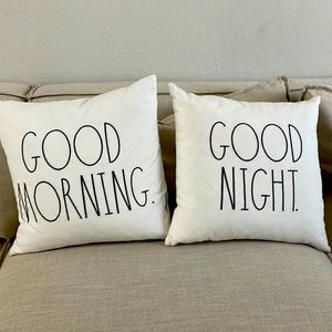 Rae Dunn “Goodmorning” & “Goodnight” decor pillows - set of 2